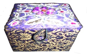 Handmade Rectangular Silk Embroidered Eco-friendly Purse Flower Pattern Purple Gold Textile Home Decoration Accessory GIFT - Product Image 4