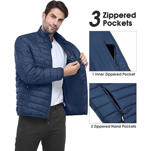 Customized High Street Men's Winter Jacket Lightweight Puffer with Windproof Hooded Collar Quality Outdoor Coat - Product Image 4