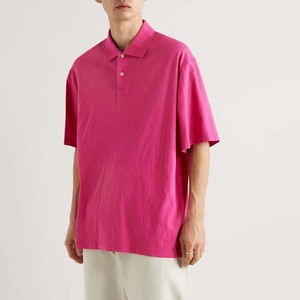 เสื้อเชิ้ตแขนสั้นผู้ชายสีชมพู ผ้าเจอร์ซีย์ 100% คอตตอน ทรงลำลอง แห้งเร็ว - Product Image 2