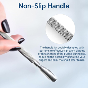 ที่ดันหนังกำพร้าสำหรับมืออาชีพ แบบสองด้าน ทำจากสแตนเลส สำหรับทำเล็บเพื่อความงาม พร้อมโลโก้ - Product Image 4