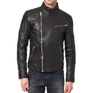 <b>Leather</b> Jacket Coat Men Fashion Vintage <b>Outfit</b> Zipper Distressed <b>Leather</b> Jacket Stylish Durable Trendy Outerwear For Men - Product Image 4