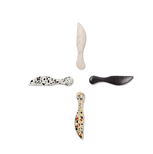 Juego de Cuchillos para Queso de Resina Estilo Americano, Cubertería Blanca con Diseño en Espiral de Grado Alimenticio, con Esparcidor de Mantequilla, Utensilios de Mesa para Cortar Queso - Product Image 1