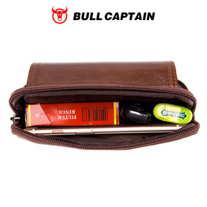 BULLCAPTAIN Genuine Leather Small Waist Bag <b>for</b> <b>Men</b> Casual Outdoor Fanny Pack Phone <b>Pouch</b> Multifunction Shoulder Crossbody Bags - Product Image 4