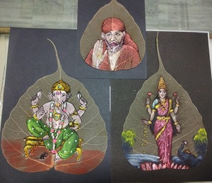 Cuadro de Arte con Hojas Naturales, Pintura en Lienzo Hecha a Mano con Hojas Reales, Marco de Madera, Decoración de Pared para Hogar, Oficina, Decoración de Interiores, Regalo - Product Image 1