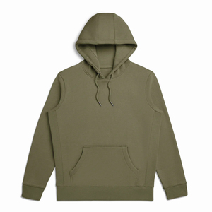 Sudadera con Capucha para Hombre, Color Verde Oliva, Corte Regular, Felpa Francesa de Algodón, Estilo Casual, con Bolsillo Delantero, para Otoño - Product Image 1
