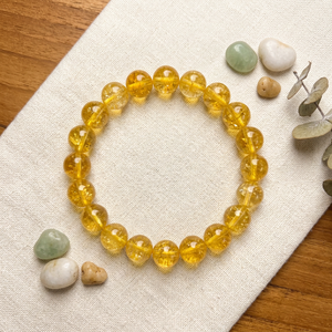 Natural Citrine 8mm Gemstone Stretch <b>Beaded</b> <b>Bracelet</b> Women's Ethnic Style Third Party Certified Wholesale Supply Daily Wear - Product Image 3