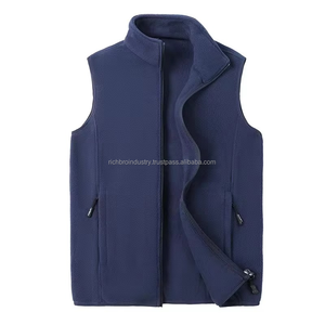 Vestes coupe-vent d'hiver en polaire thermique décontractées pour hommes avec fermeture à glissière Gilets à col rabattu respirant Vêtements - Product Image 4