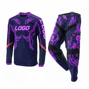 Ensemble de vêtements de motocross respirant, coupe-vent, séchage rapide, % polyester, impression par sublimation, logo personnalisé, unisexe, adulte - Product Image 5