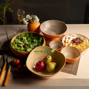 2025 tailles personnalisées ensemble de bols en bois jetables écologiques ustensiles de cuisine OEM vintage durables pour usage domestique fêtes en gros - Product Image 6