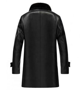 Abrigo de Cuero para Hombre, Chaqueta Larga Elegante, Prenda Exterior Moderna y a la Moda, Ajuste Cómodo, Cuero PU, Material Suave, Ropa de Invierno para Hombre - Product Image 5