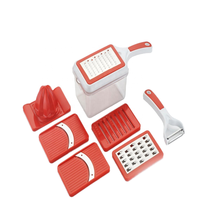 Vistaar Beste Kwaliteit 5-in-1 Handmatige RVS 304 Mandoline Snijder Groentehakker Shredder Vaatwasserbestendig Gereedschap