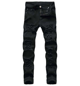 Pantalon en jean extensible grande taille pour homme OEM, coupe droite personnalisée, décontracté - Product Image 1