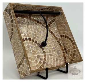 Bandeja Rectangular Decorativa de Madera con Diseño Floral Grabado, Estilo Art Deco, Incluye Soporte para Mesa de Comedor, Ramadán - Product Image 4