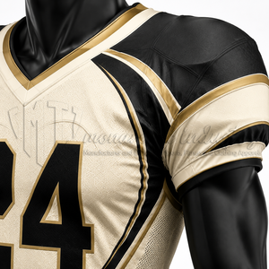 Custom American Football Uniform Set for Black Gold Padded Jersey <b>Pants</b> Team Sportswear 100% Polyester Spandex Breathable - Product Image 6