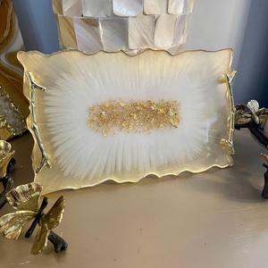 Jewel Acrylic Classic Coasters Gold Accents 3D Hand-painted Customizable Eco-Friendly Custom Engraved for Home & Restaurant Use - Product Image 6