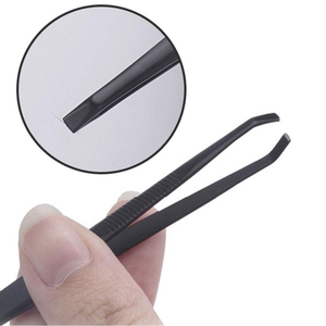 Professional Black Slanted Tip Eyebrow Tweezers Stainless Steel Durable <b>Precision</b> Grooming <b>Tools</b> Modern Style with High Quality - Product Image 2