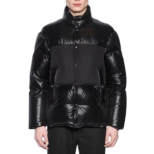 Fashion Custom Logo Stand Collar <b>Long</b> Sleeve Padded Coat Warm Patchwork Winter Puffer Down <b>Jacket</b> <b>Men</b> 2026 - Product Image 2