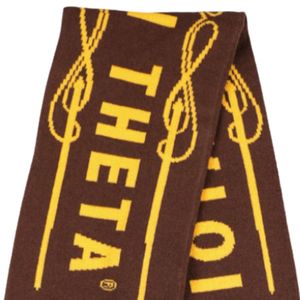 Écharpe en tricot marron doré Iota Phi Theta 1963, accessoire d'hiver premium pour la fraternité grecque, coupe élégante - Product Image 3