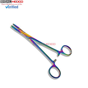 Premium Ophthalmic Needle Holder Driver with Multicolor Rainbow <b>Titanium</b> Coating Integrated Hemostat Scissors - Product Image 5