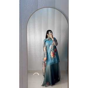 Fancy Indian & Pakistani Suit Set con impresión digital y Real Khatali Hand Work - Product Image 6