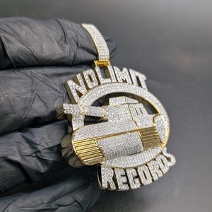 Colgante No Limit Records con Cristales de Imitación, Amuleto Hip Hop, Joyería para Hombre, Regalo - Product Image 2