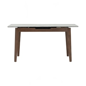 Modern Extendable Dining <b>Table</b> with High Pressure Laminated <b>Marble</b> <b>Top</b> Solid Wood Legs for Apartment & Home Dining Furniture - Product Image 2