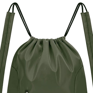 RAHRAJ ENTERPRISES Unisex Olive Green Zipper <b>Backpack</b> Lightweight Nylon Casual Gym Bag Adjustable <b>Strap</b> Solid Pattern 30-40L - Product Image 3