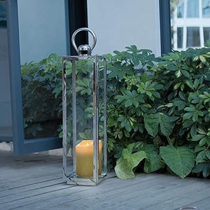 Grace <b>Lantern</b> in <b>Silver</b> Decorative Garden Lamp Made of Stainless Steel and Tempered Glass Garden <b>Lantern</b> Garden Customizable - Product Image 6