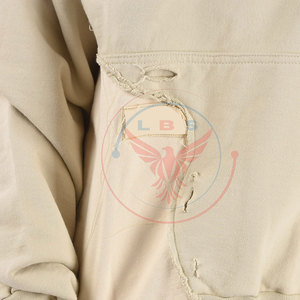 Nouveauté : Sweats à capuche décontractés d'hiver, couleur unie, effet usé, en tissu polaire mélangé de coton, logo personnalisé, vente en gros pour hommes - Product Image 6