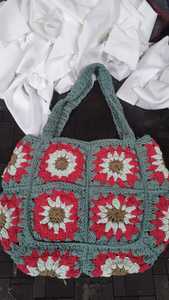 Bolso de Hombro Pequeño de Verano para Mujer, Hecho a Mano con Ganchillo de Algodón, Diseño Boho de Camuflaje, Reutilizable, Color y Logotipo Personalizables - Product Image 3