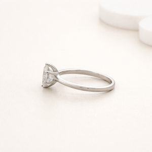 Bague solitaire en diamant de taille marquise cultivé en laboratoire en or blanc/rose/jaune 14 carats |   Bijoux fins personnalisés plaqués rhodium certifiés IGI - Product Image 2