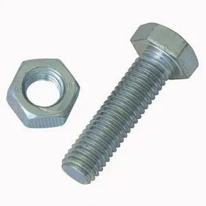 Vis à tête hexagonale en acier doux, vis de machine filetée, fixateur en acier au carbone, ancrage structurel robuste, quincaillerie métallique, boulon et écrou - Product Image 3