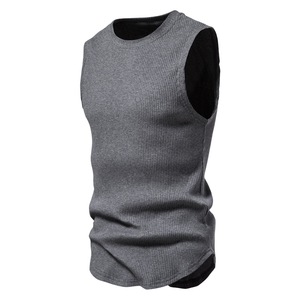Nouveau débardeur côtelé pour homme, coupe ajustée, épaules larges, en coton, pour le sport et le fitness - Product Image 4