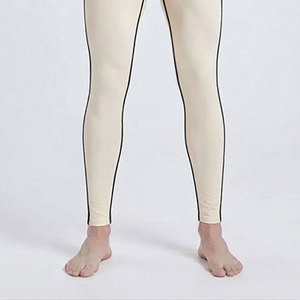 Legging de compression pour homme à rayures noires, design personnalisé, coupe ajustée, look contemporain, collant extensible très apprécié, service OEM - Product Image 5