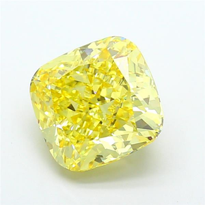 Pierre précieuse non montée, diamant de laboratoire de haute qualité, jaune vif fantaisie, taille coussin, excellente coupe, certifié CVD, pour joaillerie fine. - Product Image 6