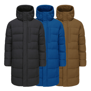 Women's Long <b>Quilted</b> Winter Jacket Hooded Full Sleeve Zipper Closure Solid Color Polyester <b>Wadding</b> Thick Warm Coat - Product Image 5