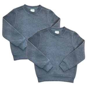 Cárdigan de cuello redondo bordado Fire Athlete Industry para mujer, jersey informal de manga larga, color liso, acrílico, invierno, gris frontal - Product Image 5