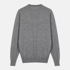 Suéter de Cuello Redondo para Hombre, 100% Algodón Melange, Antiarrugas, Logotipo Frontal, Otoño Invierno, Personalizado OEM, Venta al Por Mayor, Alta Calidad, Nuevo - Product Image 2