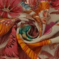 Tela de viscosa crepé Dola de calidad de exportación con estampado floral para vestidos, kurtis y trajes de mujer