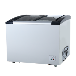 Réfrigérateur-congélateur commercial pour supermarché, vitrine à glace à double porte coulissante incurvée en verre, <span class=keywords><strong>classe</strong></span> énergétique 248L - Product Image 6