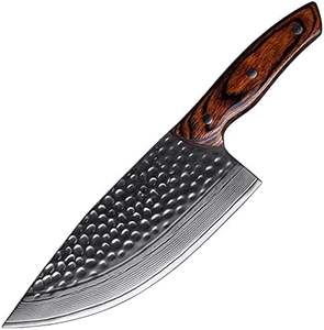 Cuchillo de Cocina Profesional de Acero de Damasco Hecho a Mano con Mango de Madera para Cortar Carne - Product Image 1