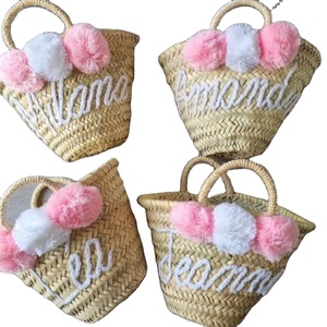 Bolso de playa de paja marroquí personalizado de moda, novedad de primavera, tejido con cuerda de papel, macramé, para la playa - Product Image 1