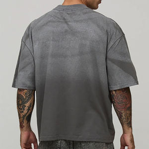 เสื้อยืดฮิปฮอปสั่งทำพิเศษ ล้างสีซีดสไตล์ซัมเมอร์ เสื้อยืดลำลองผู้ชาย แห้งเร็ว เป็นมิตรกับสิ่งแวดล้อม แขนสั้น ทรงโอเวอร์ไซส์ สำหรับผู้ชาย - Product Image 2