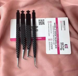 แหนบปลายแหลมไฟเบอร์สีดำเคลือบกันลื่น ขนาด 45 ซม. แบบยาว 90 องศา ดีไซน์แบบ Crown Cutout ทำจากสแตนเลส - Product Image 5