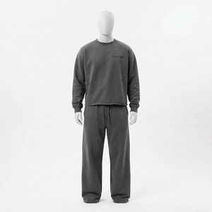 Conjunto Deportivo Informal para Hombre, Sudadera con Cuello Redondo Color Gris Carbón, Pantalones Jogger, Traje de Dos Piezas - Product Image 3