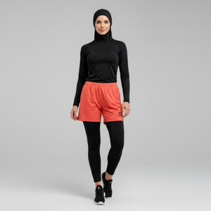 Vêtements de sport modestes pour femmes musulmanes, légers, à séchage rapide, respirants, coupe régulière, shorts 2 en 1 pour le football et le basketball - Product Image 1