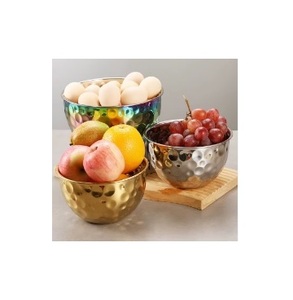 Ensemble de 3 bols à fruits en métal couleur or, design fabuleux, bols à snacks de qualité exclusive - Product Image 1