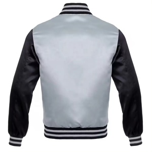 Veste de baseball pour homme avec logo personnalisé, en polyester satiné, boutonnée avec poches latérales, veste de baseball pour homme - Product Image 2