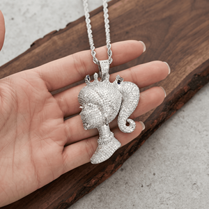 Pendentif Hip Hop personnalisé en argent 925 avec moissanite, tête de poupée, bijoux de luxe sur mesure pour hommes et femmes - Product Image 4