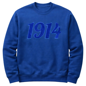 Sweat-shirt en chenille bleu uni Phi Beta Sigma 1914 pour hommes, tissu de qualité supérieure, coupe confortable, vêtements de fraternité grecque, tenue décontractée - Product Image 4